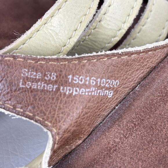 Dansko Janie Slide Sandals Size EU 38 Leather Light Beige Adjustable Strappy - Picture 7 of 10